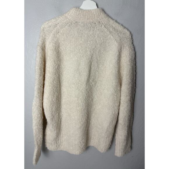 Madewell Sweater Womens XS Wool-Alpaca Blend Bouclé-Knit Oversized Alabaster - Picture 2 of 5